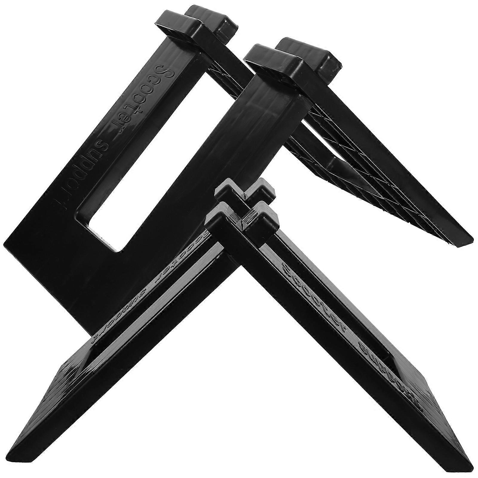 Scooter Stand Plastic Bike Stand for Parking Support 2Pcs Black Durable