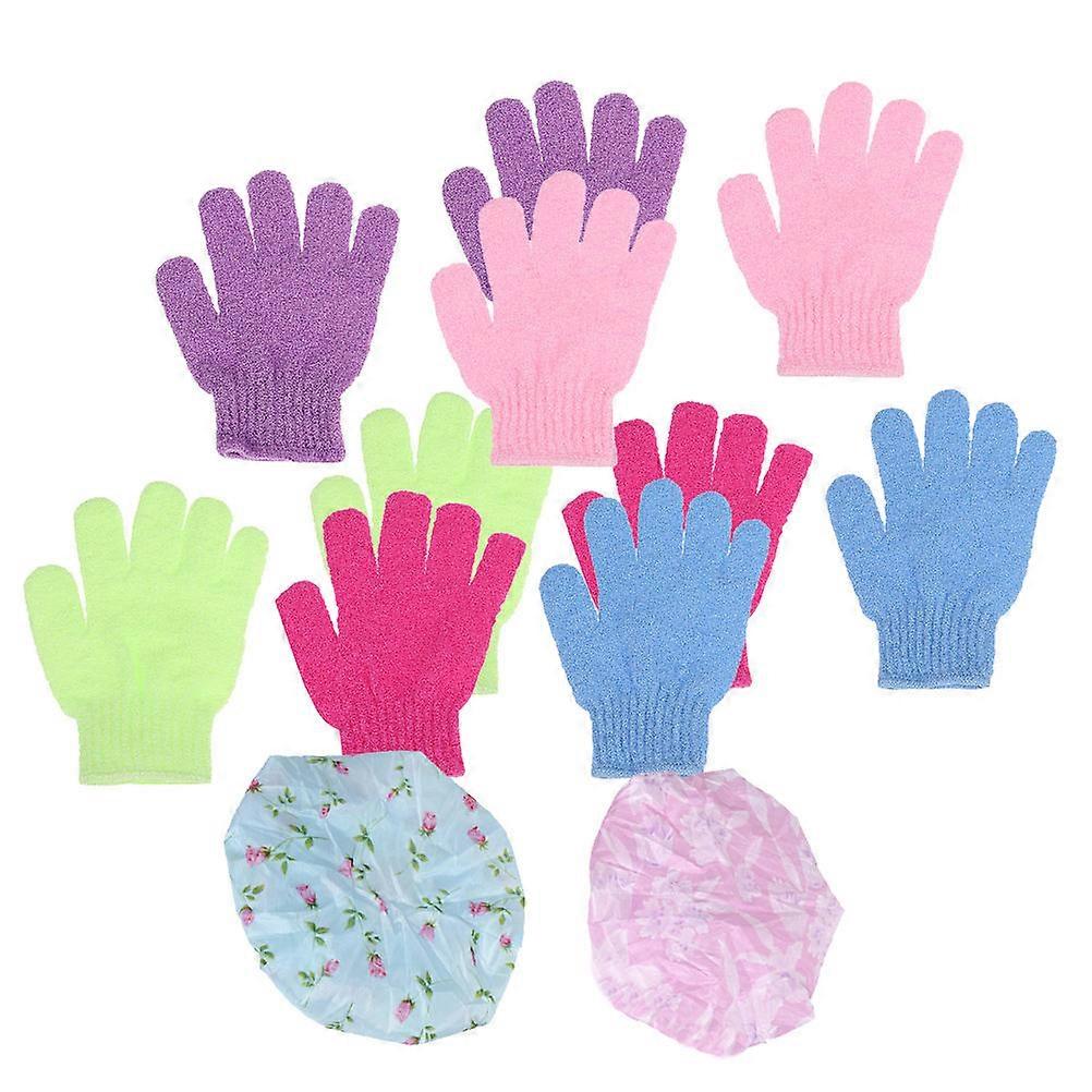Five Fingers Shower Gloves Bath Gloves for Bathroom Use 1Set Kit