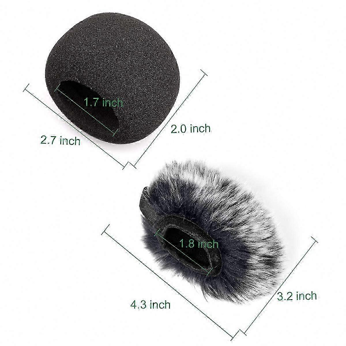 2-pack microfoonwindschermen voor draagbare recorders en microfoons