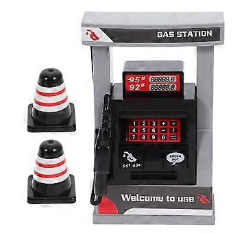 1 Set of Simulation Gas Station Model Miniature Roadblocks Models Gas Station Toy
