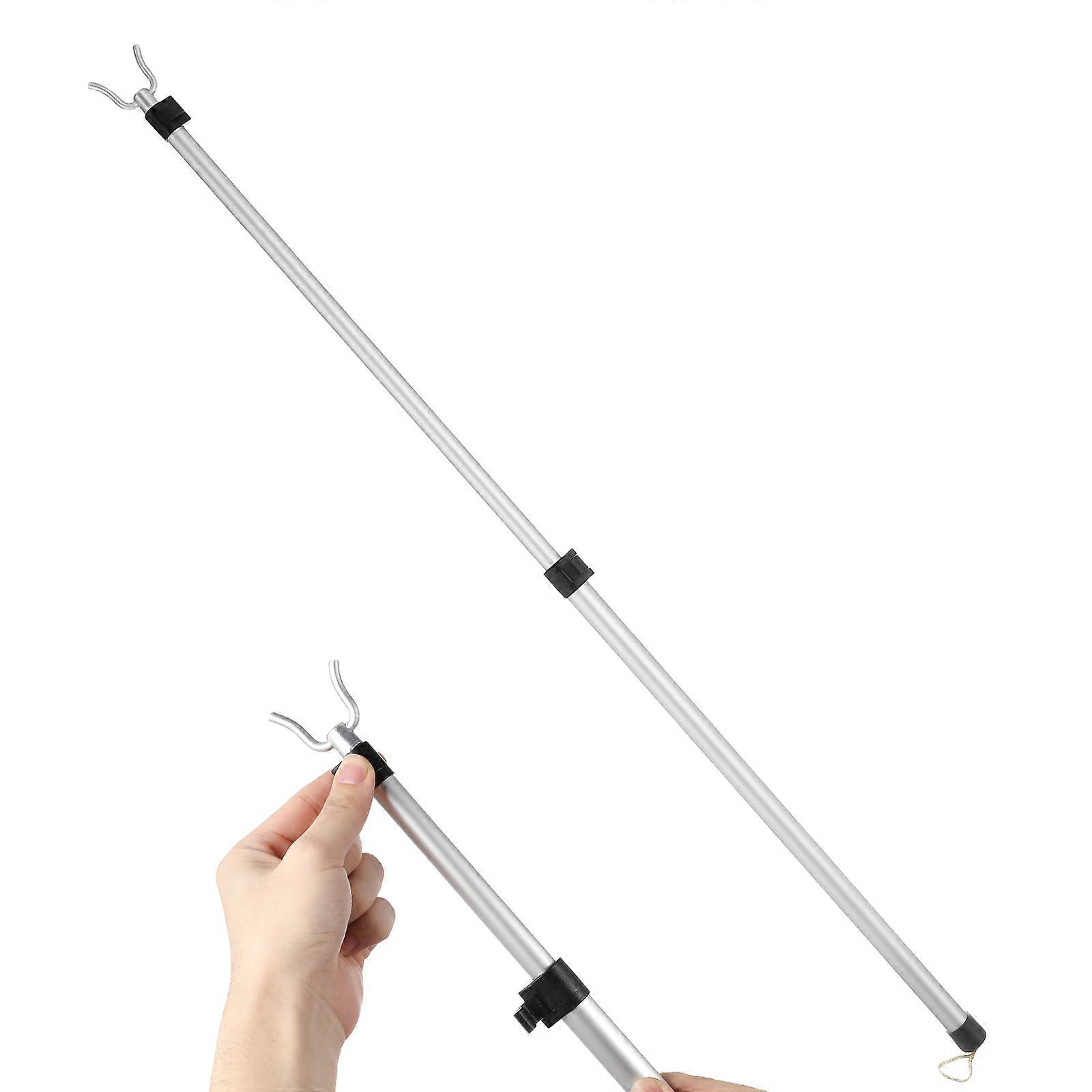 1PC Retractable Clothesline Pole Closet Hook Pole Adjustable Closet Pole Hook