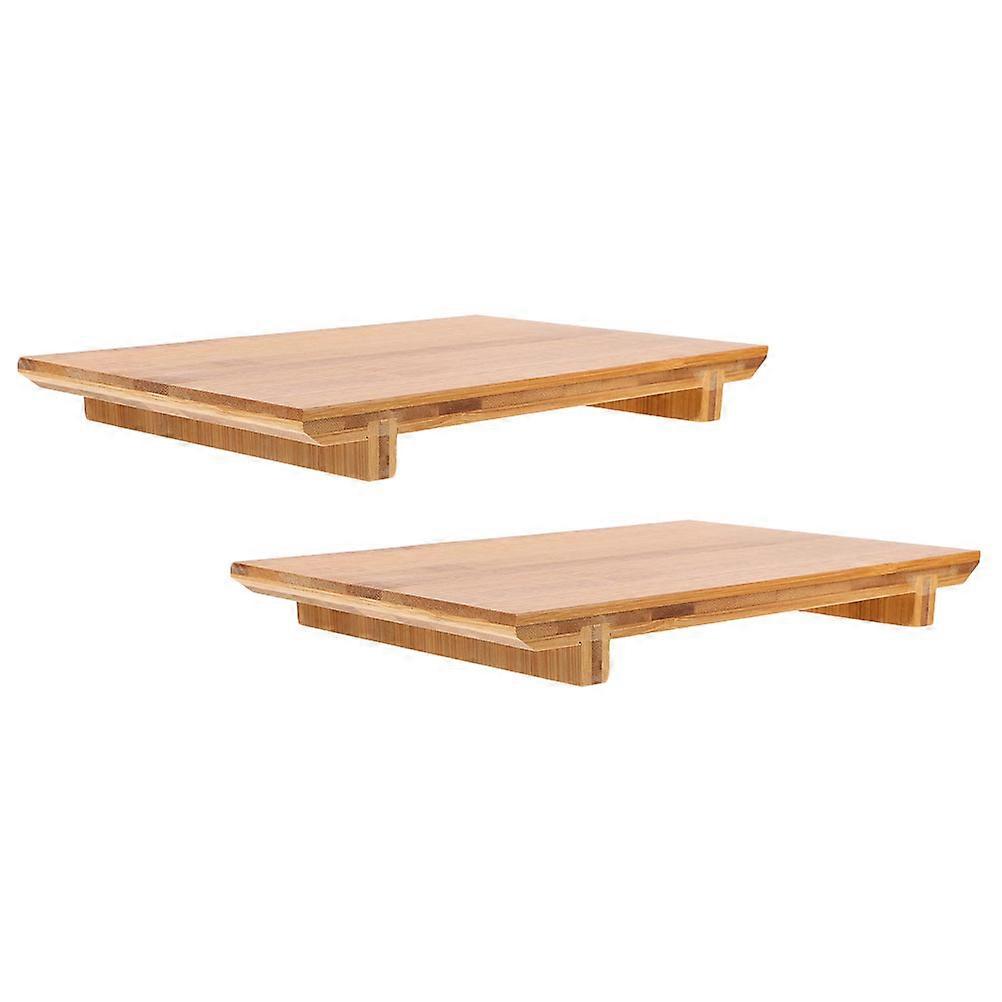 Light Brown Sashimi Serving Tray for 2Pcs Sushi Presentation