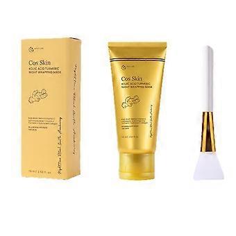 Kojic Acid Turmeric Night Wrapping Mask with Vitamin C & Retinol, Overnight Peel-Off Facial Mask, Brightens Skin & Defends Against Stress, Nourishing 