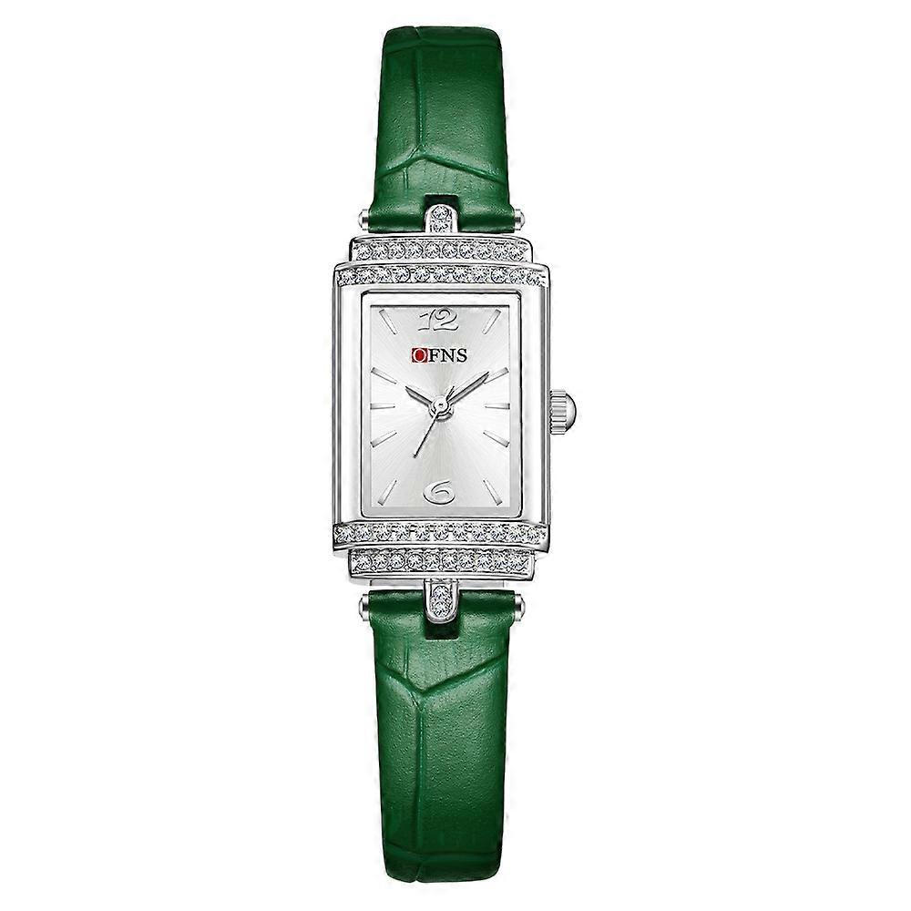 Watch Rectangular Case Black Leather Strap Office Formal Casual
