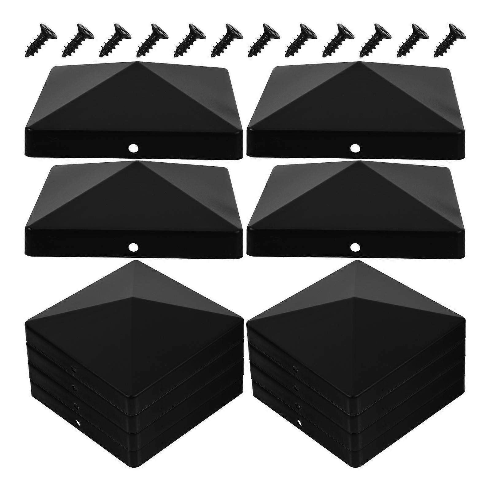 Fence Post Caps Plastic Protector for Guardrail Use 12Pcs Black Set