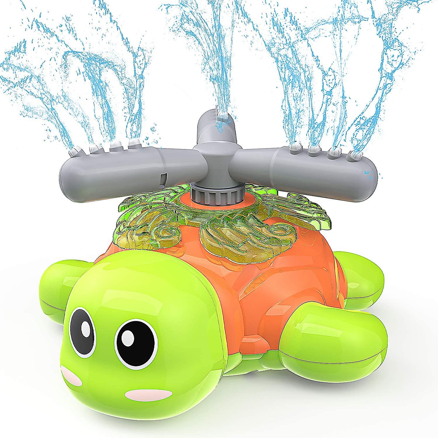 Outdoor Sprinkler for Kids, Backyard Water Toys, Turtle Spinning