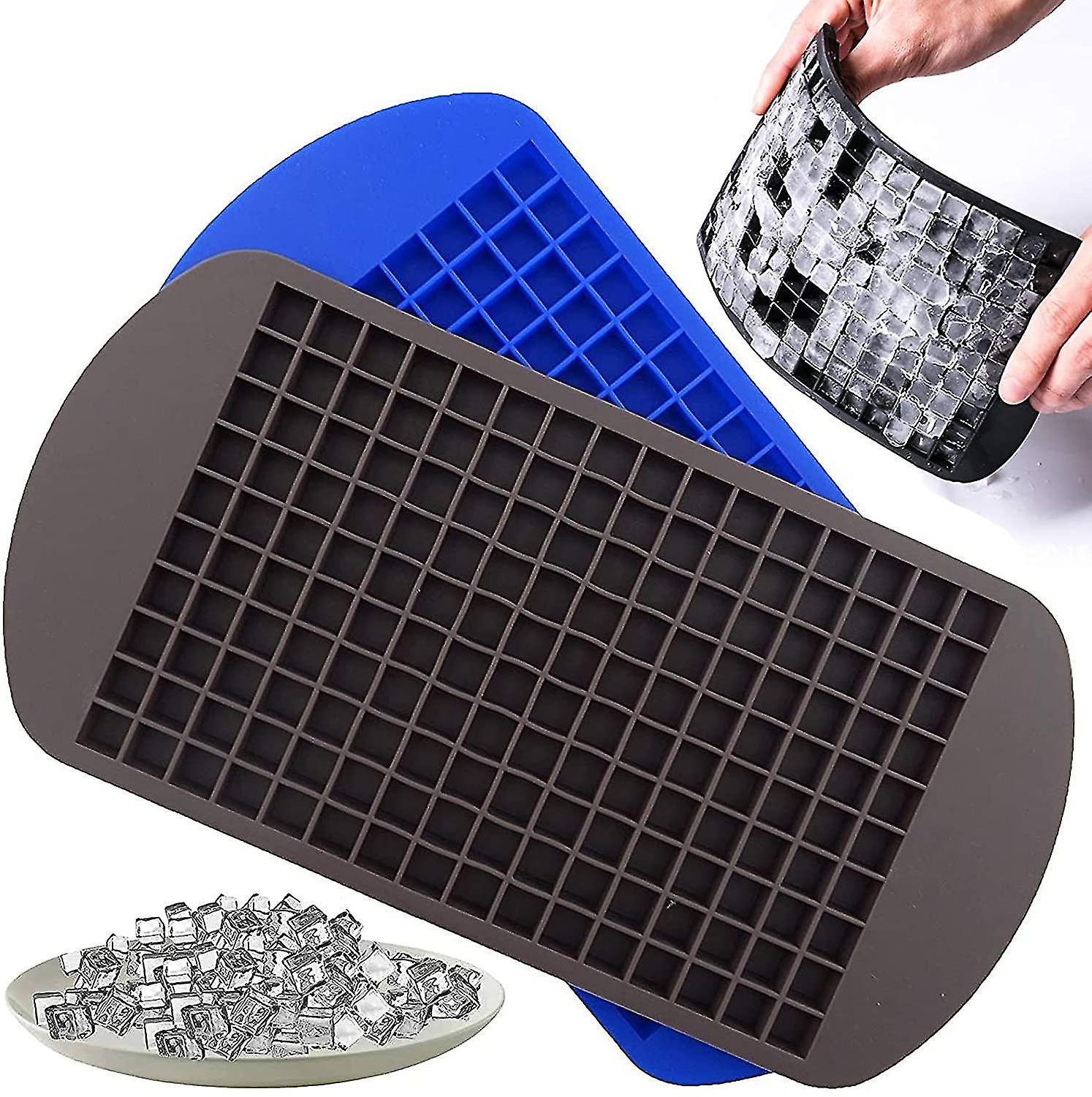 2pcs Silicone Mini Ice Cube Trays 160 Crushed Ice Cube Molds Easy Release Small