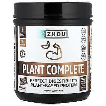 Zhou Nutrition, Plant Complete, Perfect Digestibility Plant-Based Protein, Chocolate, 21.4 oz (608 g