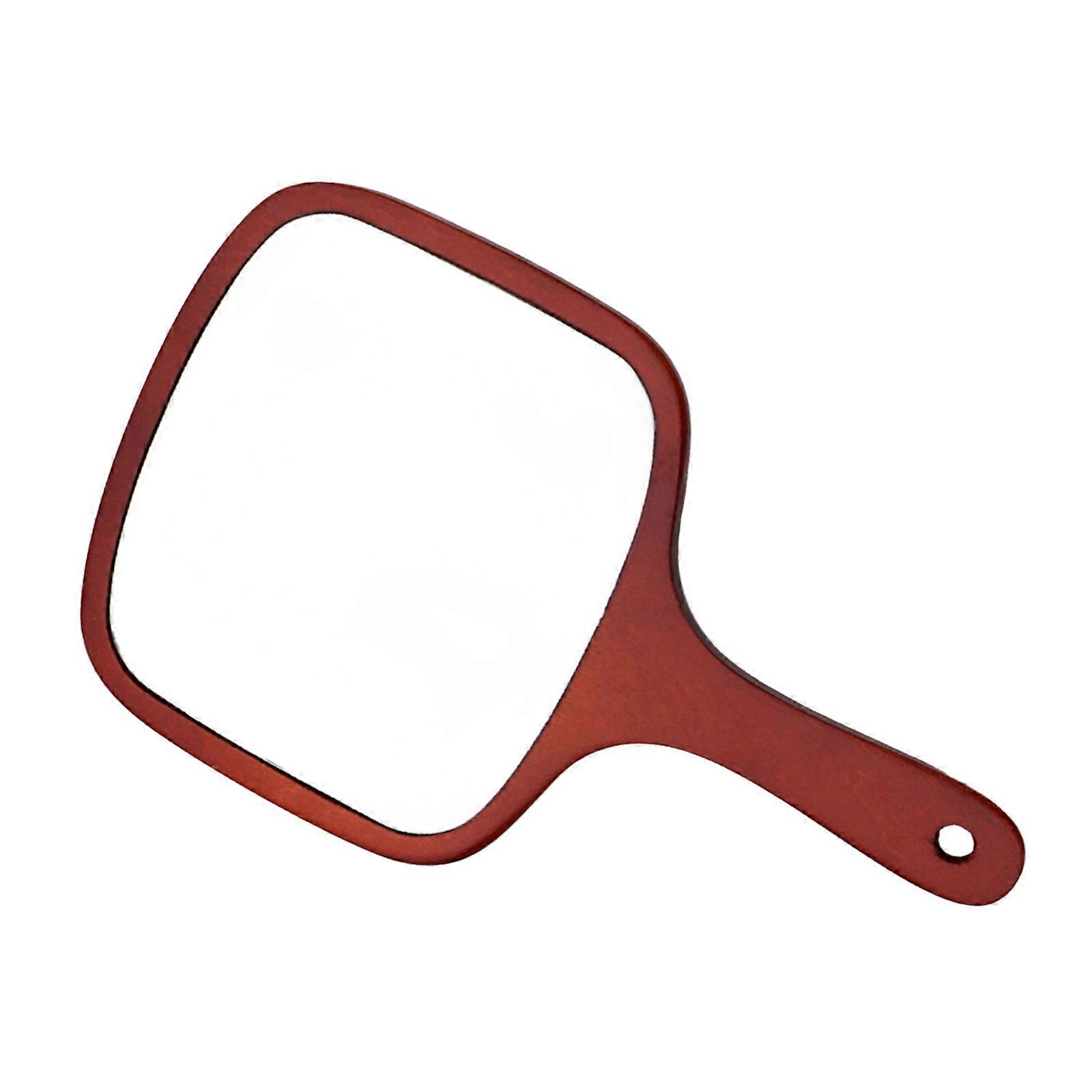 Oversized Handheld Mirror for Precise Makeup Application Ergonomic Grip Design Hand Mirror  coffee