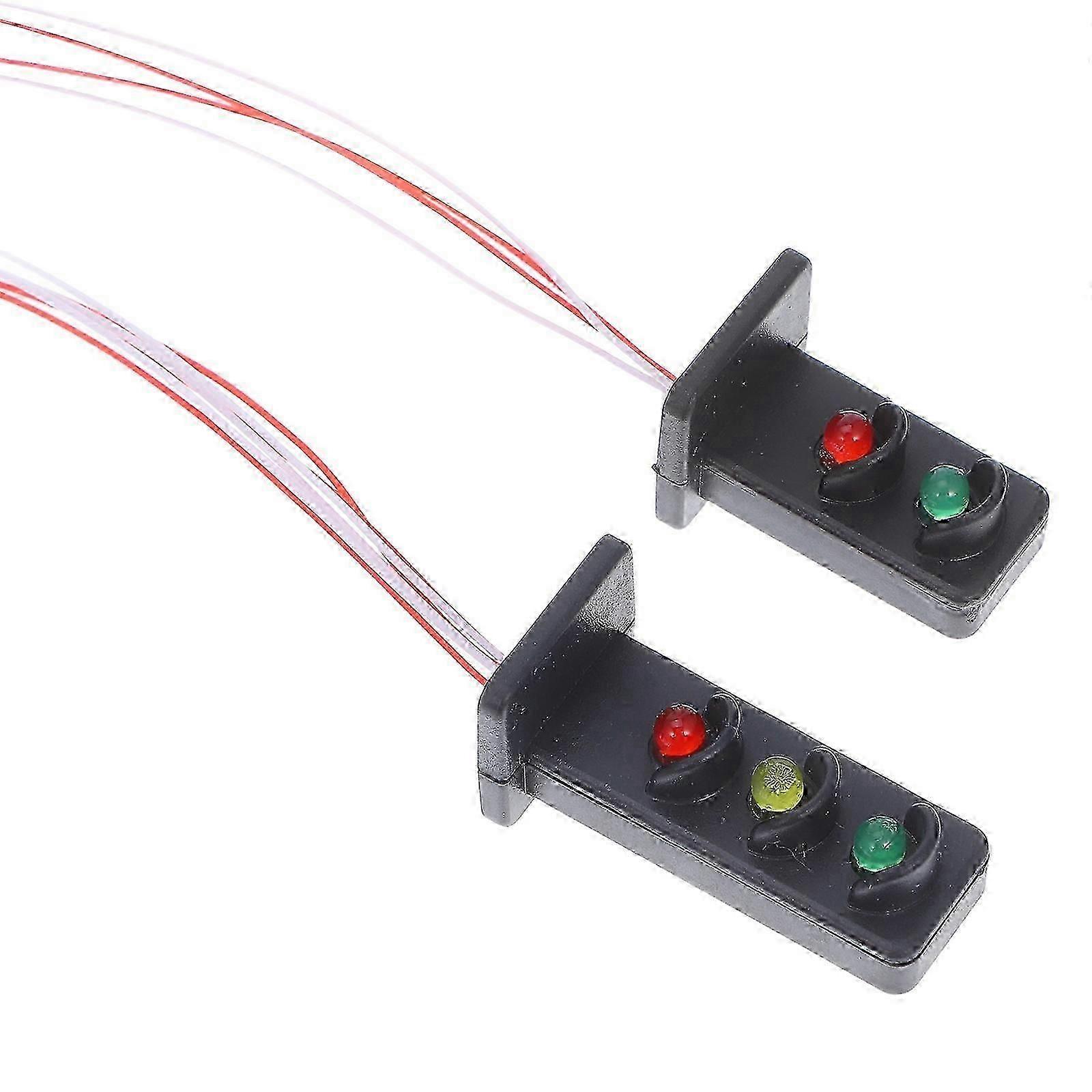 Miniature Traffic Light Model for Sand Table Layout 2Pcs ABS Black Material