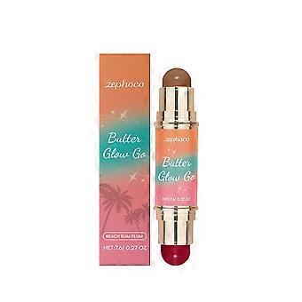 Zephoco Multifunctionele Contouring Stick, Draagbare Contouring Blush Make-up Stick met Dubbele Kop, Koele en Warme Tweekleurige Kleurvastheid en Make-up Fixatie