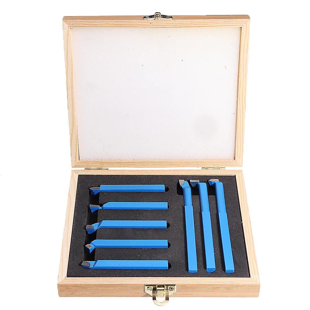 8Pcs Welding Cnc Lathe Cutting Tool 8mm/10mm/12mm Carbide Turning Tool Set With Wooden Box