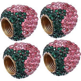 Pcs Auto Ventiel Caps Rhinestone Aardbei Band Decoratieve Caps Universele Pasvorm