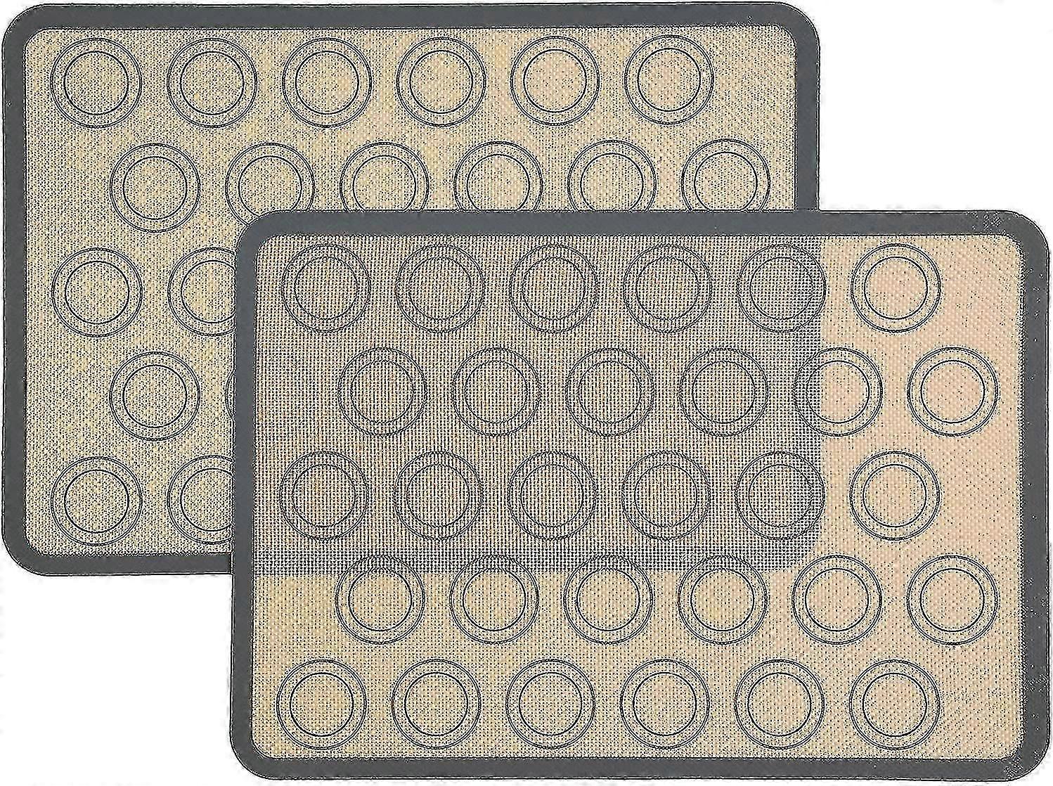 2 Pieces Baking Mat for Macarons, Silicone Material