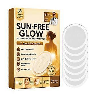 7Pcs Sun-Free Self Tanning Micro Needle Patches, Streak Free Natural Bronzing Glow Tanning Patch, No UV Sunless Tan Sticker for Face & Body