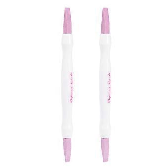 2 PZ Manicure Scrub Luciding Tool A doppia testa Dead Skin Remover Lucidatura Bluestone Stick Nail File Strumento di Cura