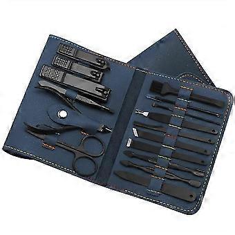 16pcs/set Nail Clipper Cutter Trimmer Ear Pick Grooming Kit Manicure Set