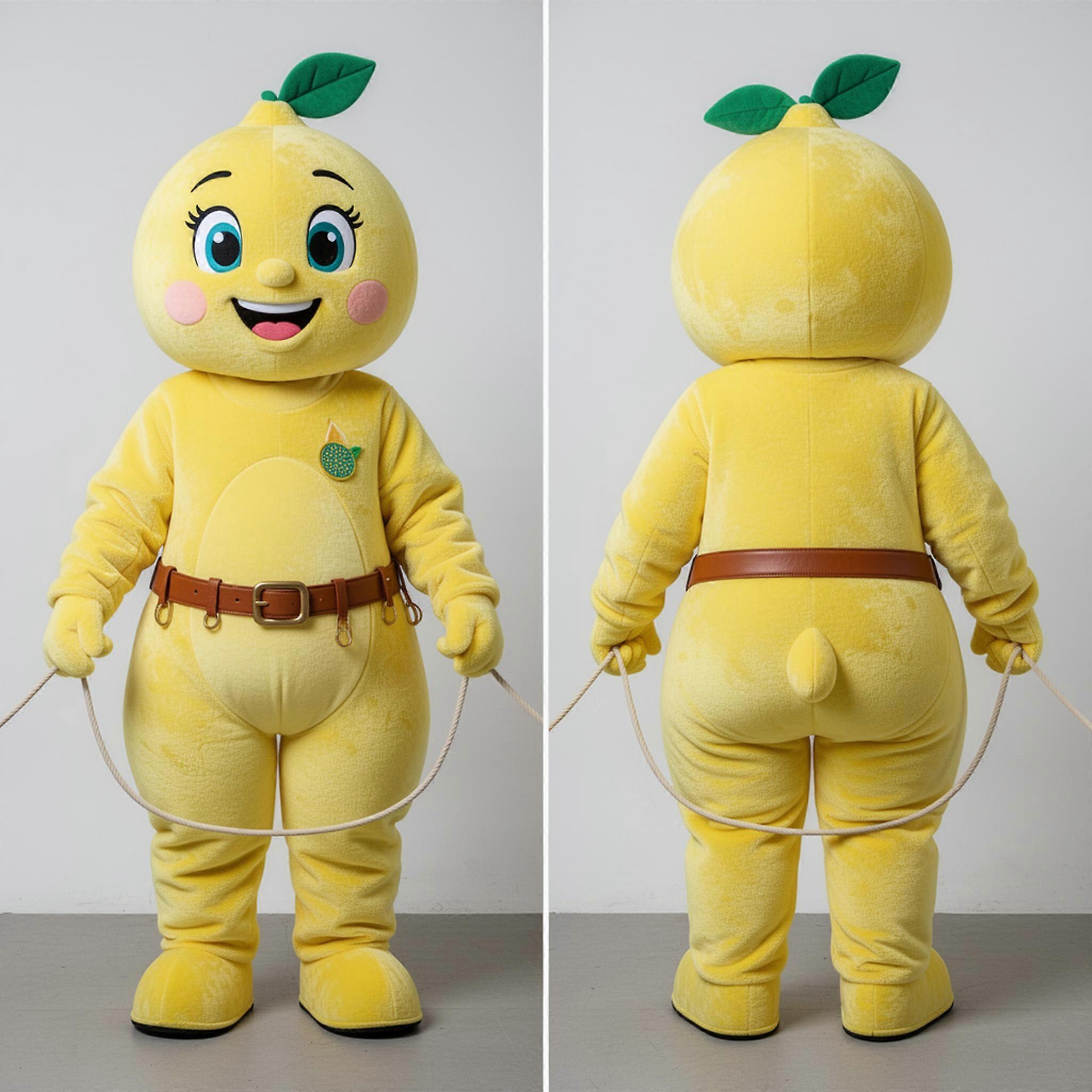 MASTICOT Lemon Yellow Balanced Tightrope Walker Mascot