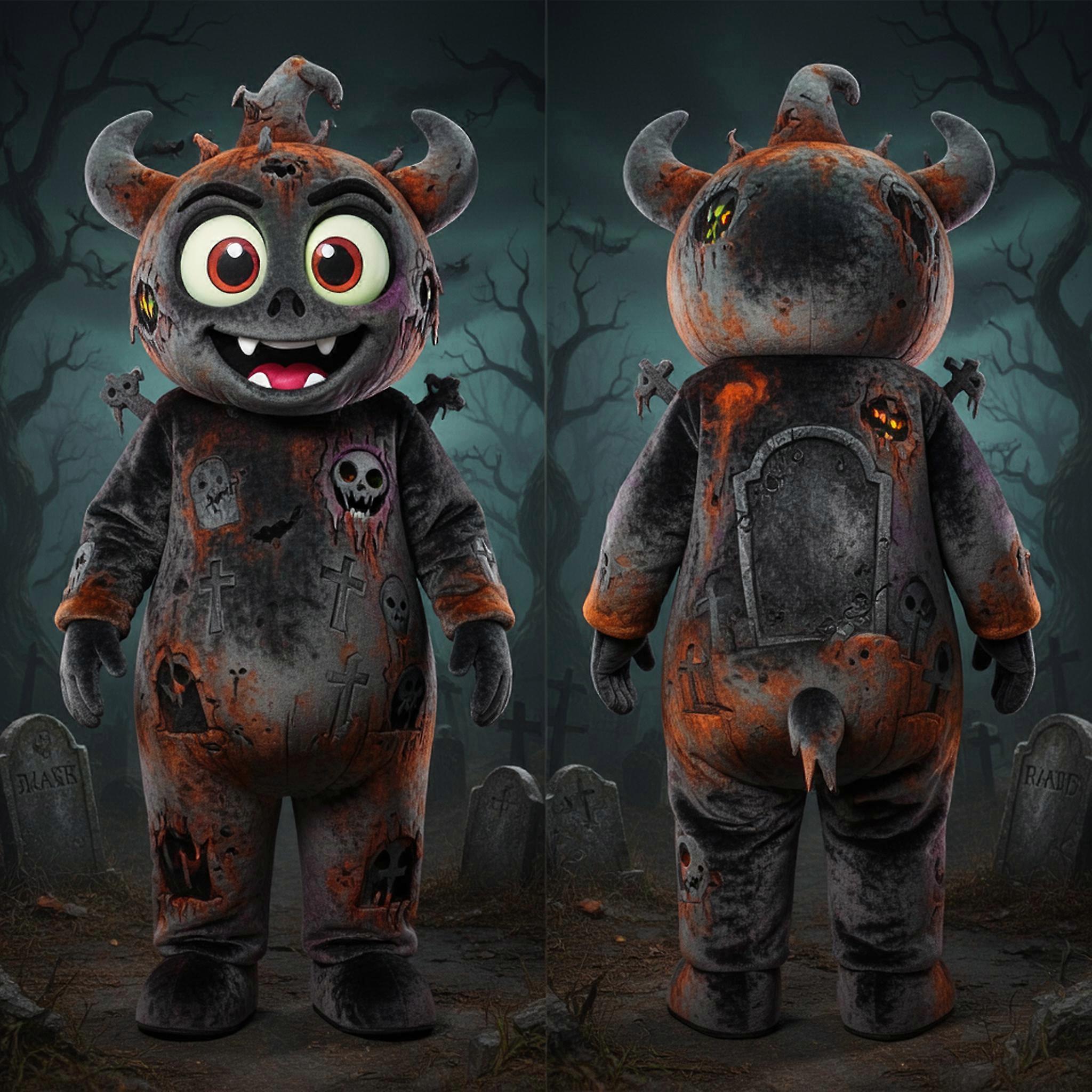 MASTICOT Rust Brown Skull Grin Graveyard Mascot