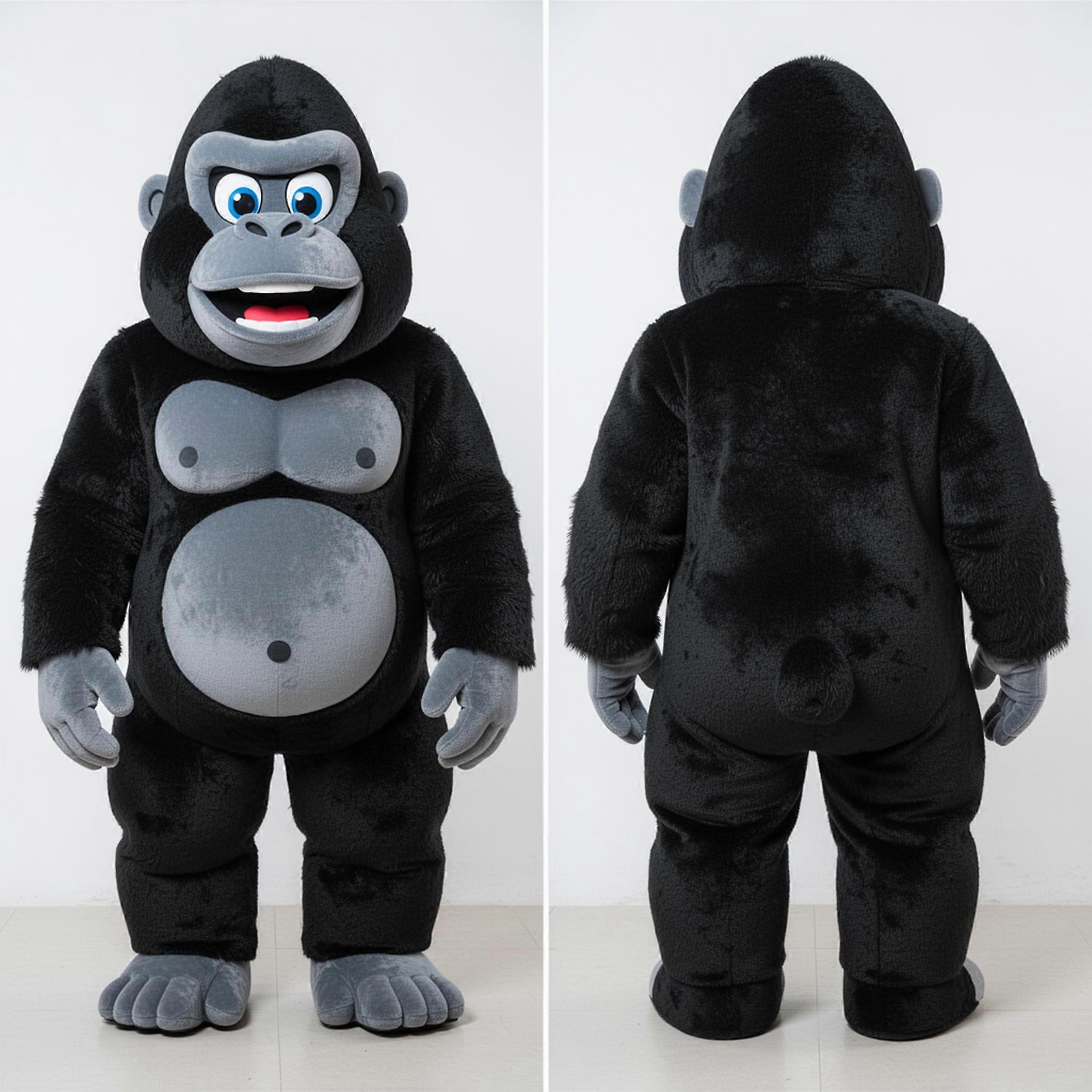 MASTICOT Jet Black Cartoon Gorilla Mascot