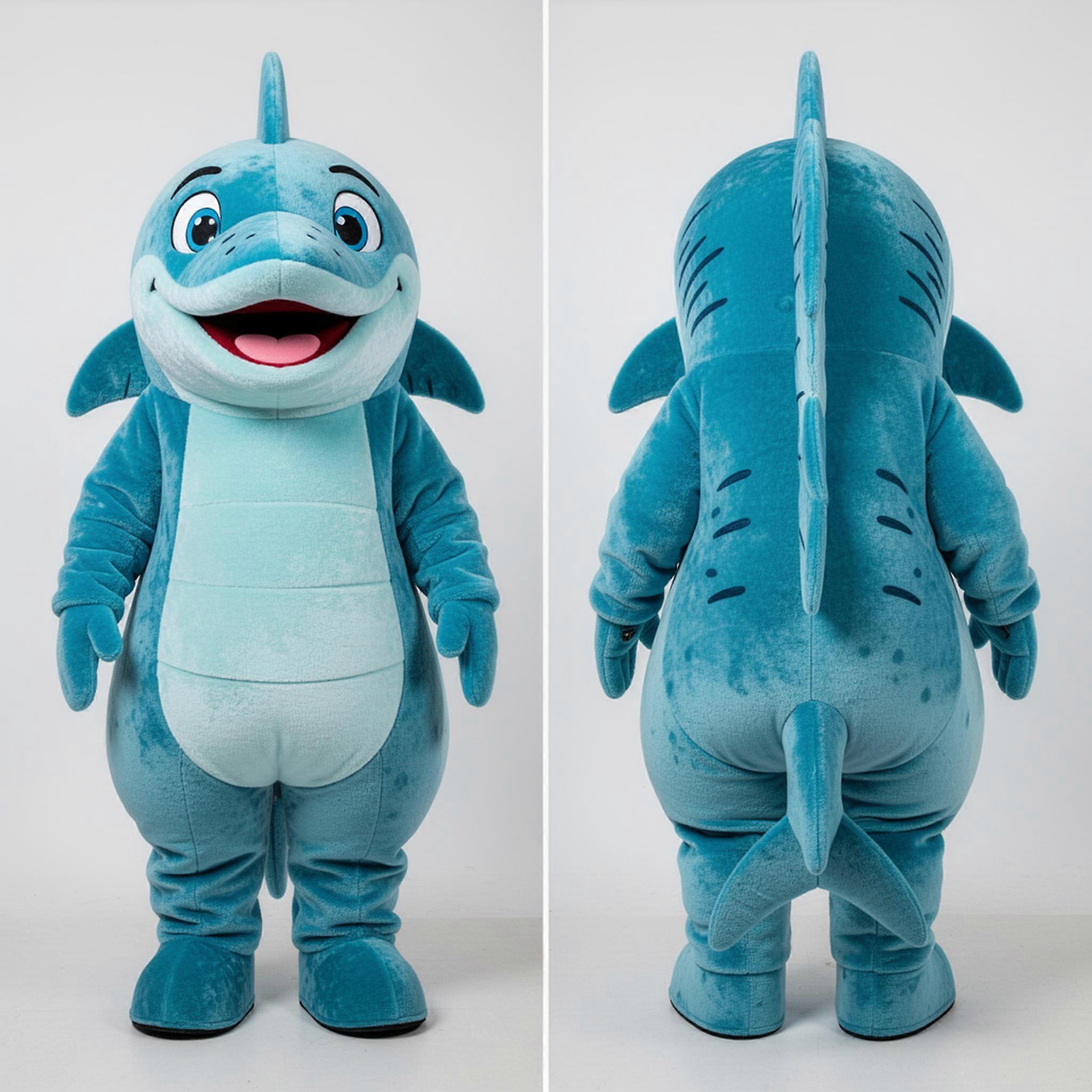 MASTICOT Cyan Cartoon Barracuda Mascot