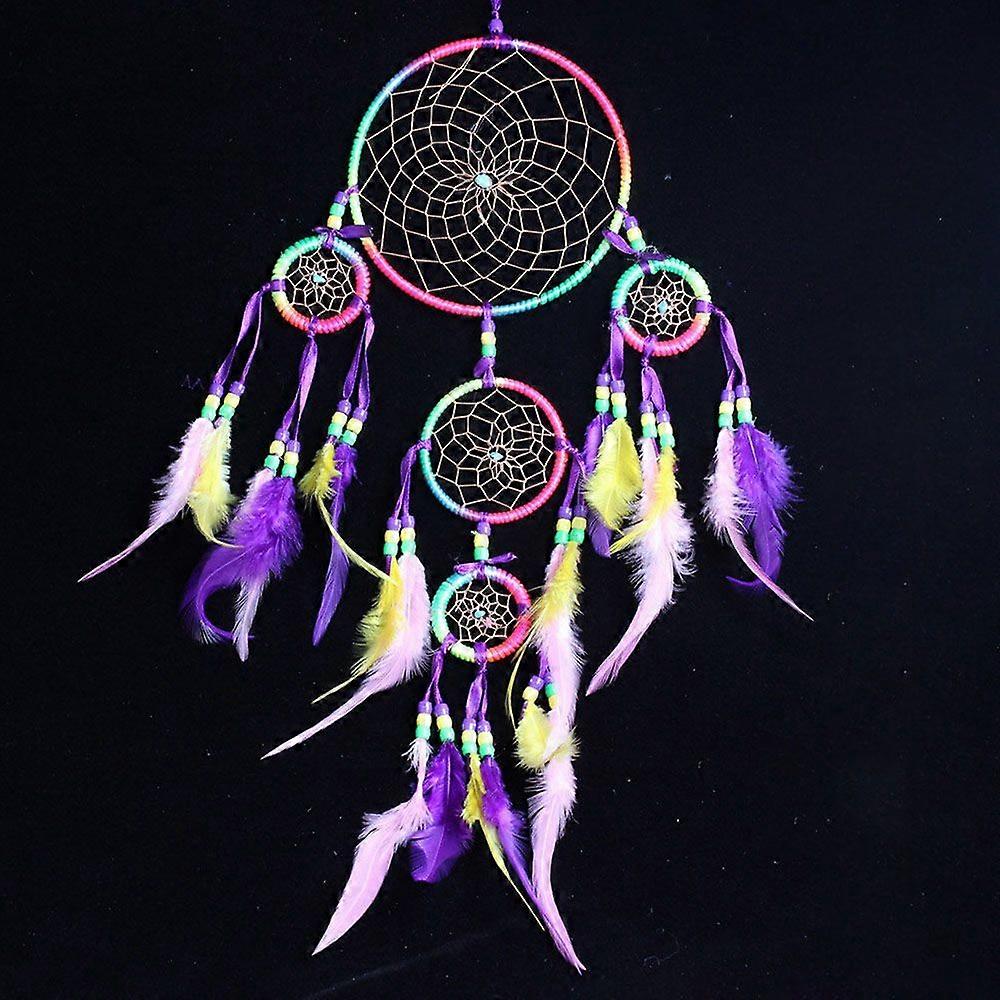 Colorful five-ring dream catcher
