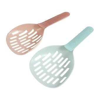 Cat Litter Cleaning Tool Plastic Scoop for Pet Use 2Pcs Assorted Color 26-27