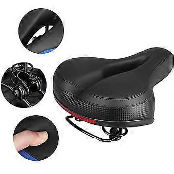 Bike Saddle Thick Sponge Cycling Seat with Reflective Sticker Black