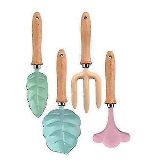 Set di attrezzi da giardino in metallo per bambini, giocattolo da spiaggia, set da giardinaggio per bambini con palette da spiaggia, attrezzi da giardinaggio sicuri con robusto manico in legno.