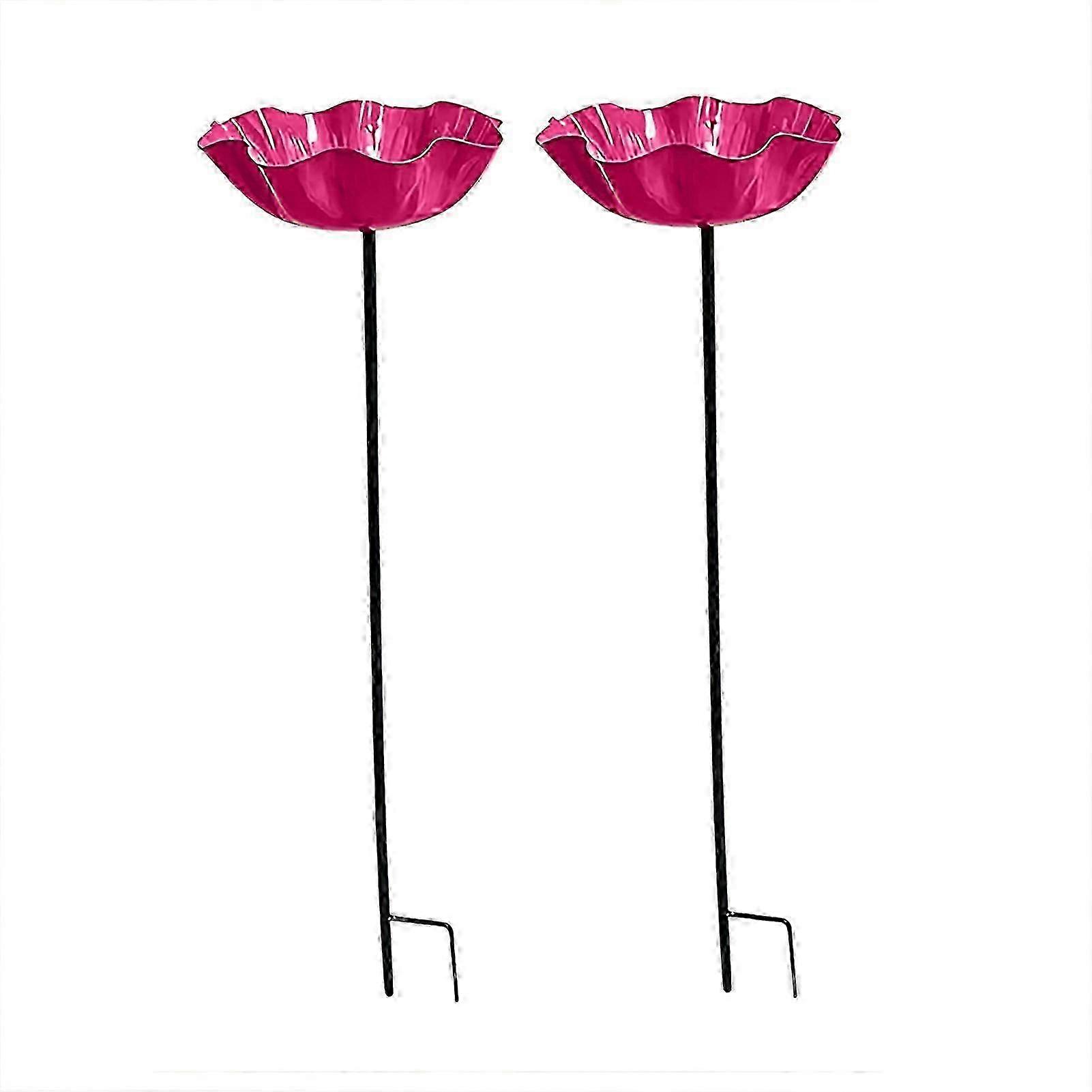 Metal Stake Bird Bath 2pcs Multi Function Nature Lovers Gift