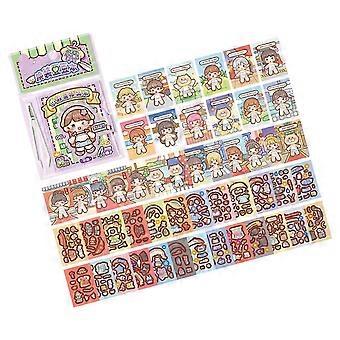 Kids Dress Up Paper Sticker Book Activity Sticker Book with Multiple Costume and Scene for Creative Learning Activity Hd1