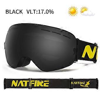 Skibrille Pro 100% UV400 Schutz, Antibeschlag, Wechselgläser, Skibrille, Snowboardbrille für Damen und Herren, Natfire