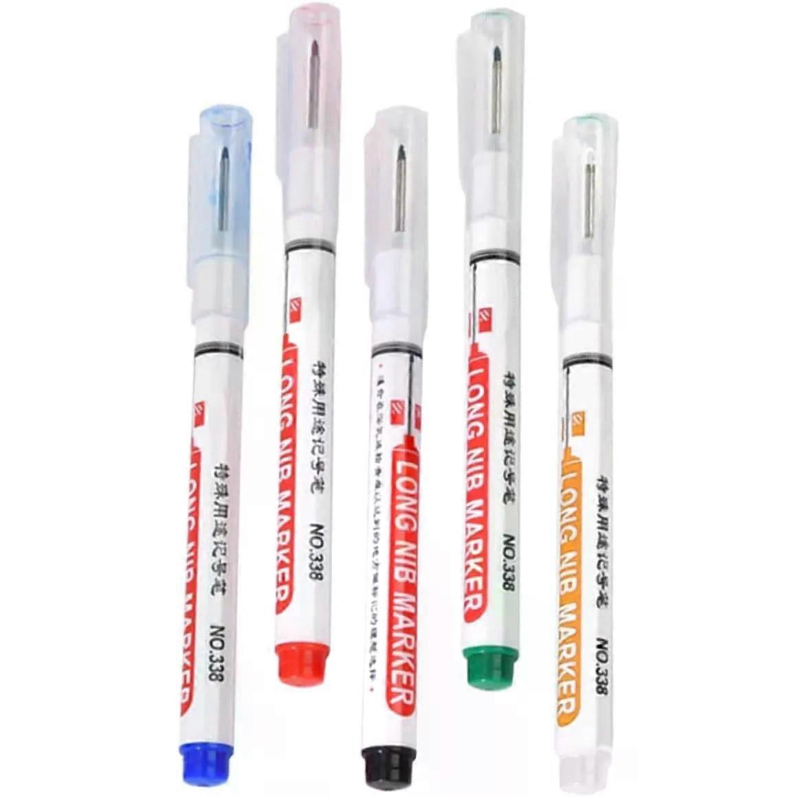 5pcs Permanent Markers Paint Pen for Deep Hole Marking