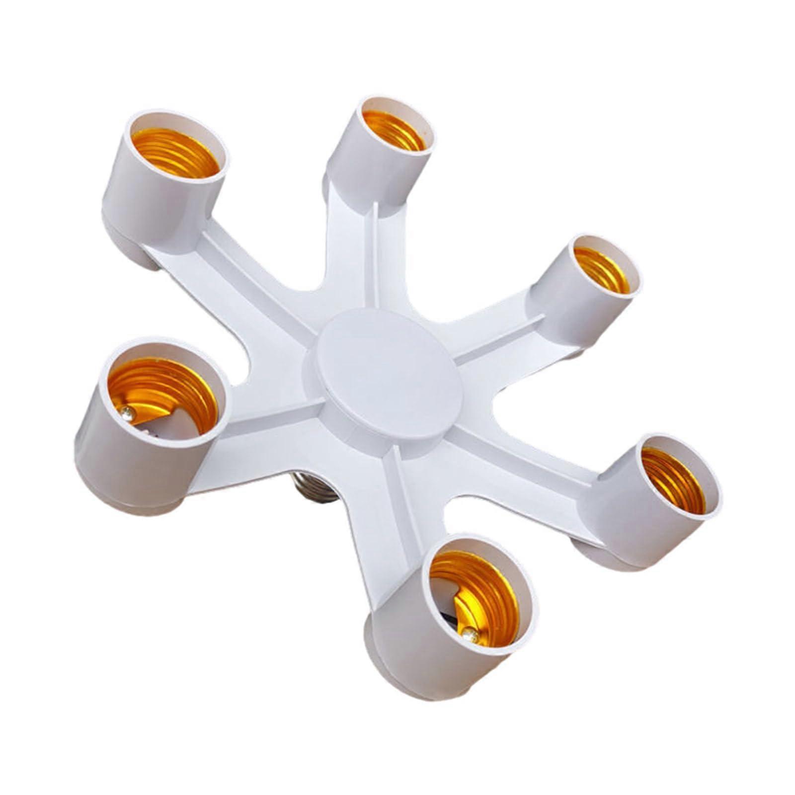 E26 E27 Light Bulb Socket Splitter 7in1 Multi Socket Lamp Holder Adapter 360° Adjustable for LED Lighting