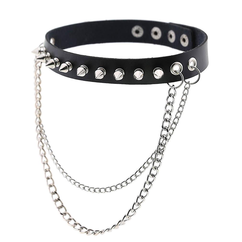 Pu kožený obojek O kroužek Vintage gotický punkový obojek maškarní šaty Rock Choker náhrdelník límec obojek (1ks, černá)