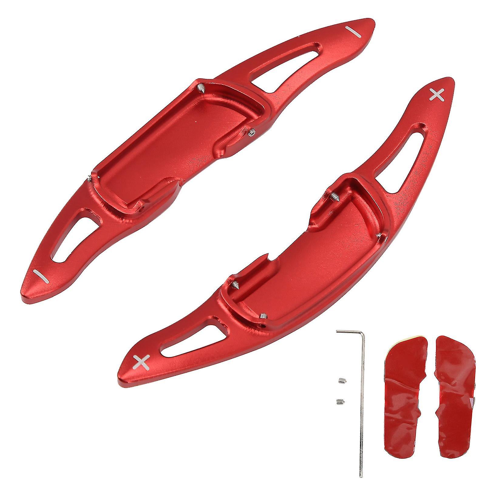 2Pcs Car Steering Wheel Paddle Shifter Extension  Caps Red Replacement For Mazda 3 2014up