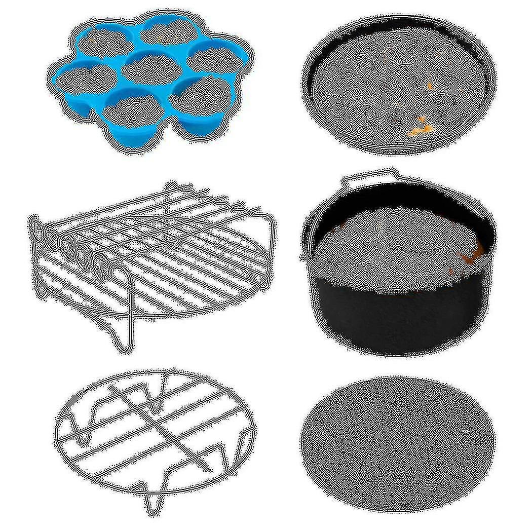6pcs Accessories For , Multi-layer Dehydrator Rack With 4 Barbecue Sticks, Cake Pan,(8 Inch)