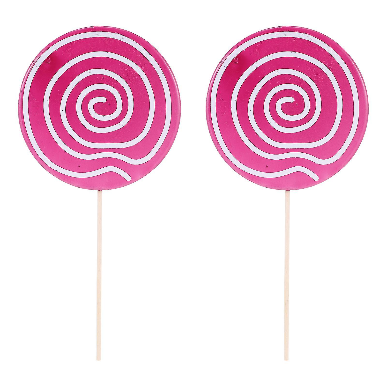 2pcs Creative Lollipop Decors Scene Ornaments Simulation Lollipop Props