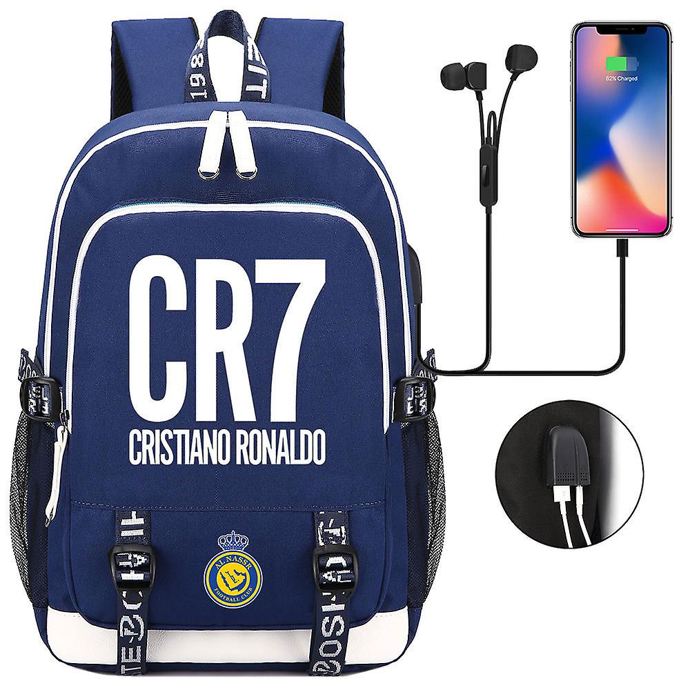 CR7 حقيبة ظهر المراهقين USB تهمة متعددة الوظائف للماء حقيبة مدرسية القدرات Daypack Mochilas