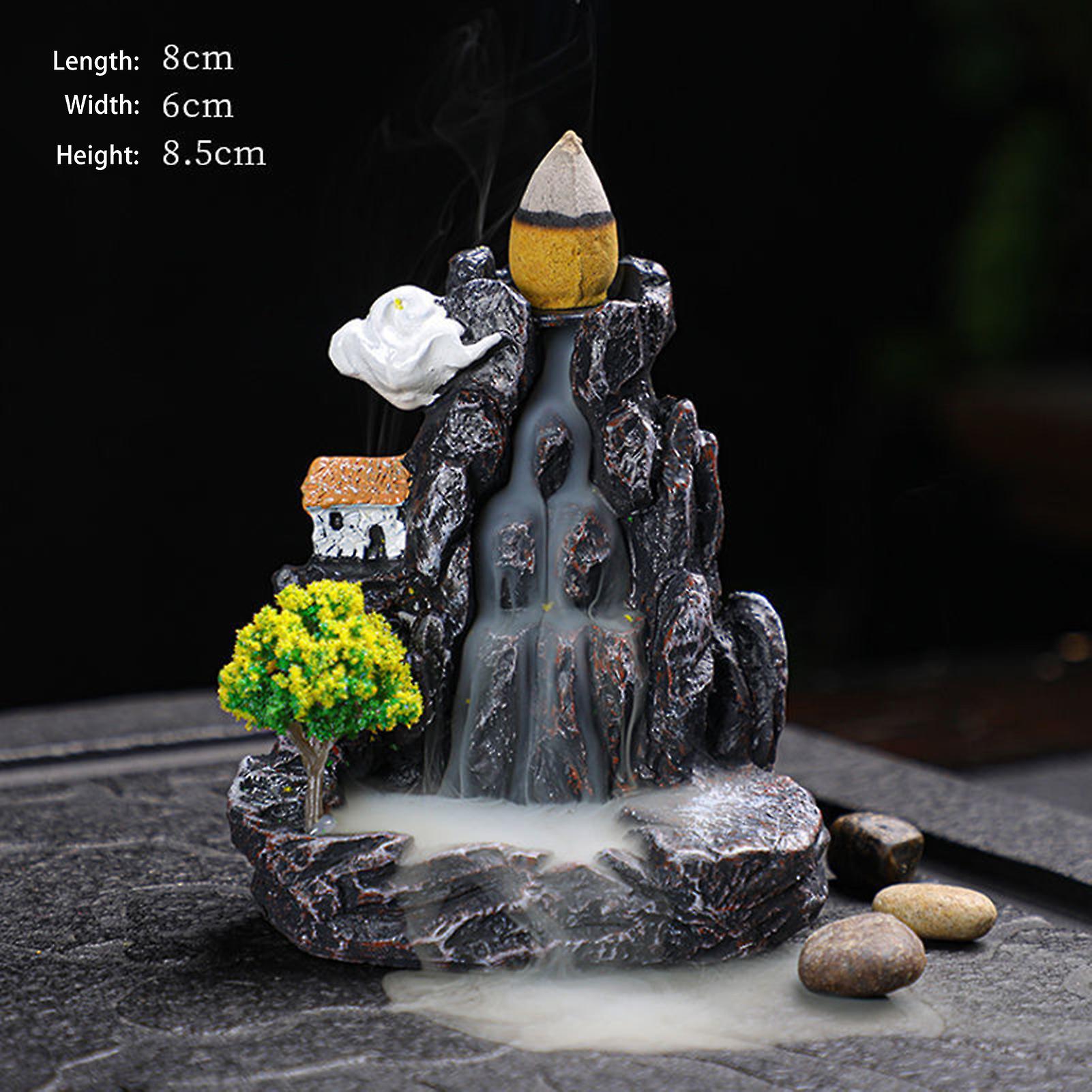 Waterfall Backflow Incense Holder Mountains River Waterfall Fragrance