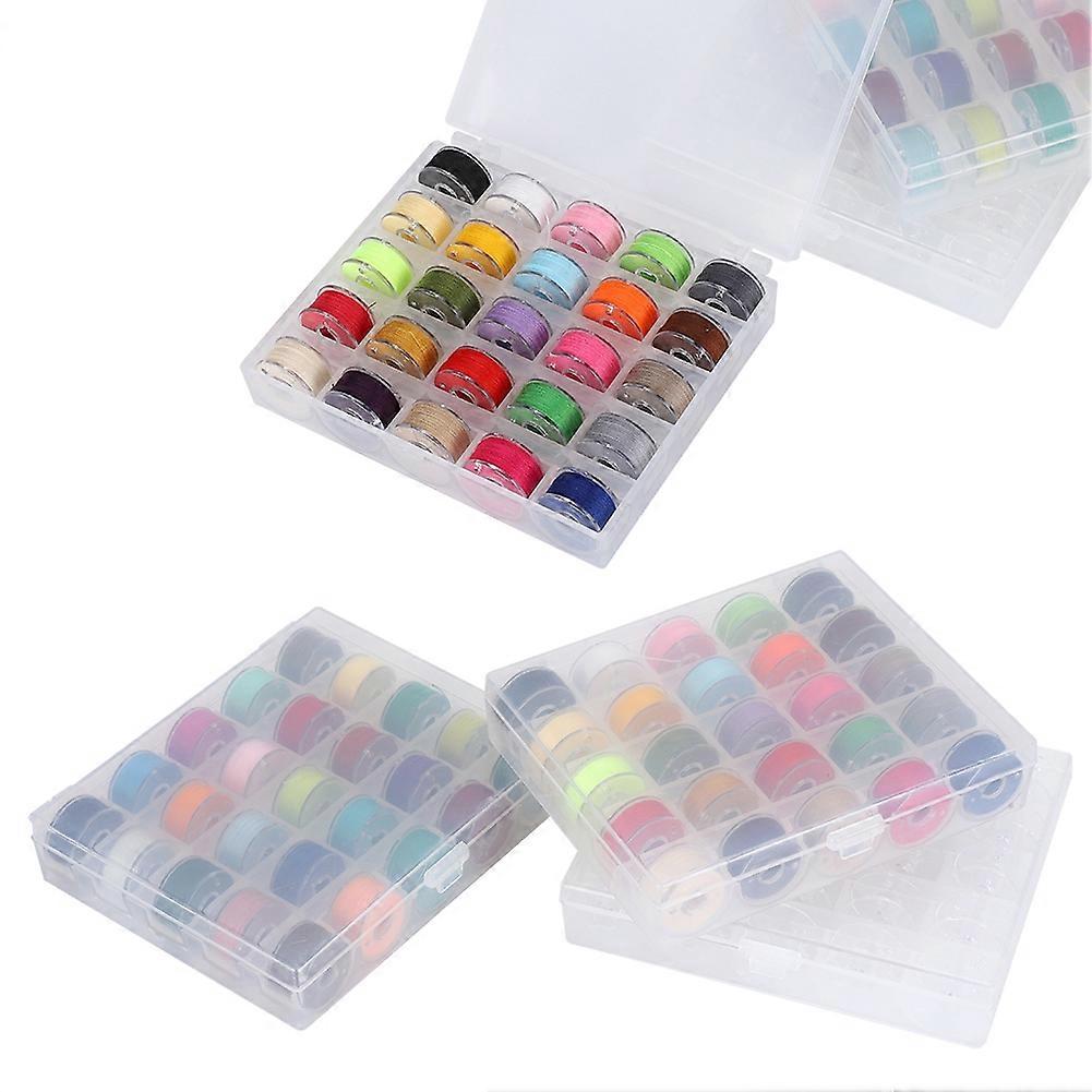 Assorted Colors Bobbins Sewing Threads Empty Bobbin with Transparent Case for Household Electric Sewing Machine