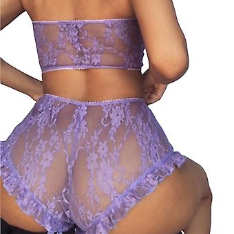 Women's Sexy Lingerie Set Strapless See Through Lace Bralette Bra And Panty Set For Wedding Night Honeymoon