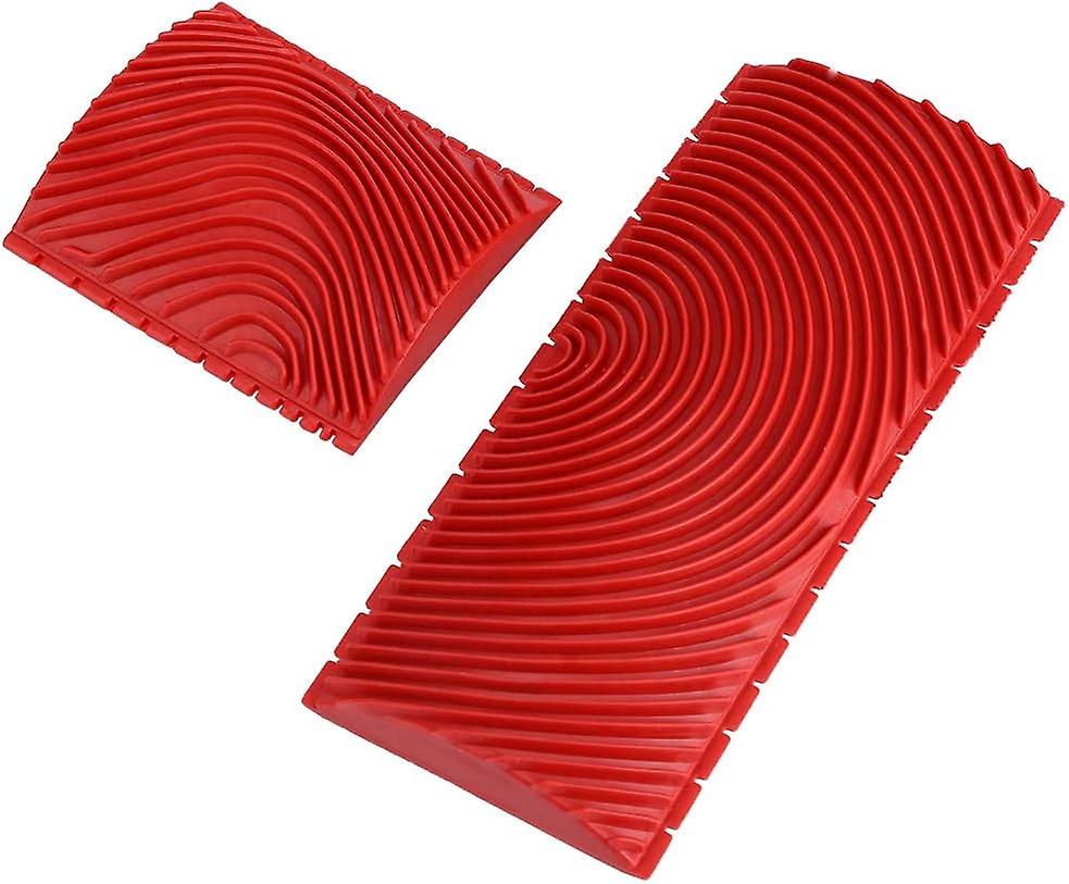 Set of 2 DIY M-Shape Painting Tool Rubber Wall Grain Wood Grain Comb Decor Art