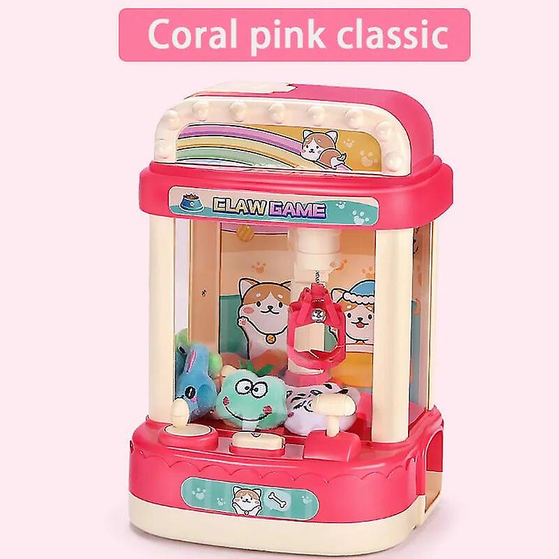 New Diy Doll Machine Kids Coin Operated Play Game Mini Claw Catch Toy Crane Machines Music Doll Children Xmas Birthday Gifts