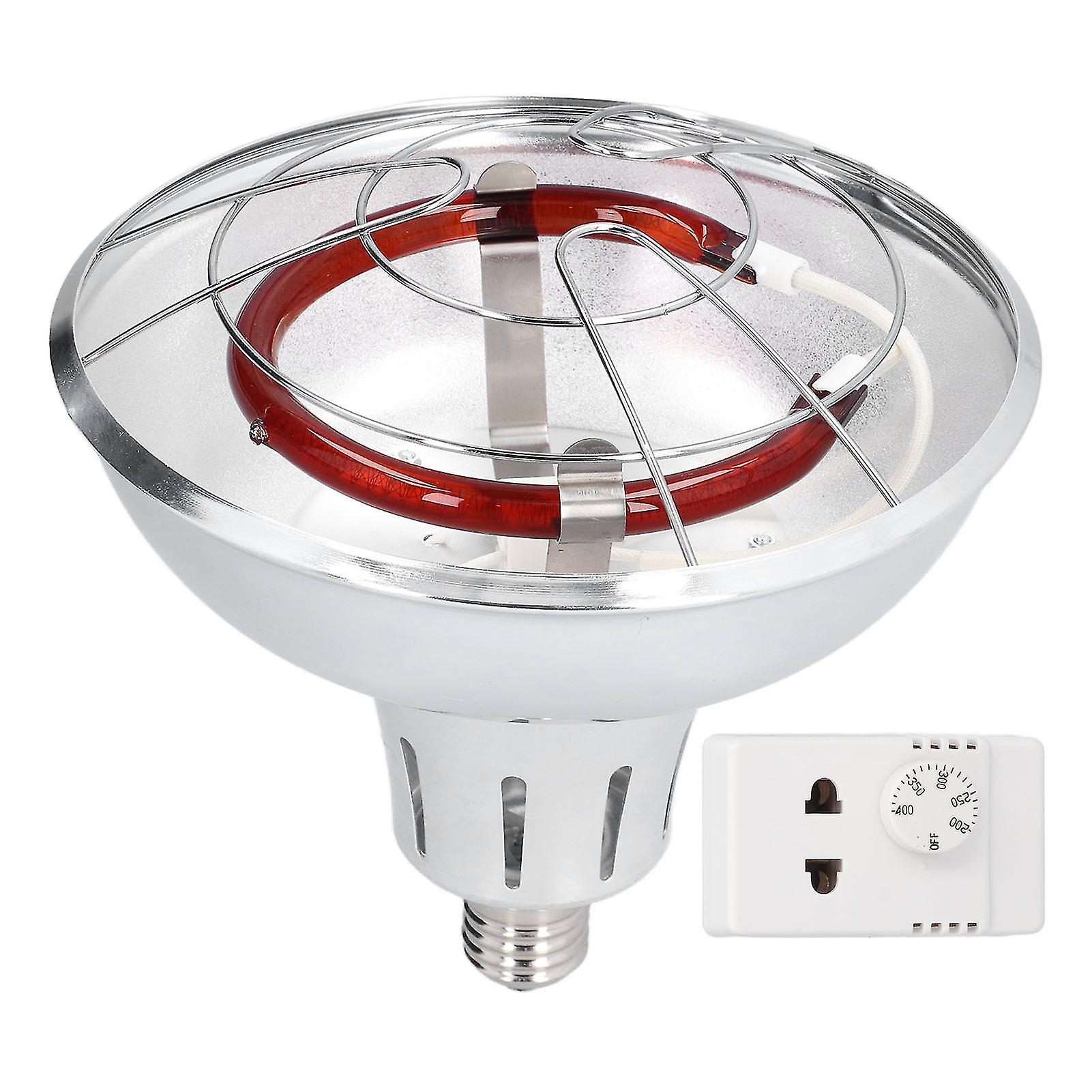 E27 Infrarot-Halogen-Heizlampe für Nutztiere Energiesparende einstellbare Wärmelampe mit Lampenschirm für Ferkelkükenbrüter 220V Langlebiges Upgrade Versio