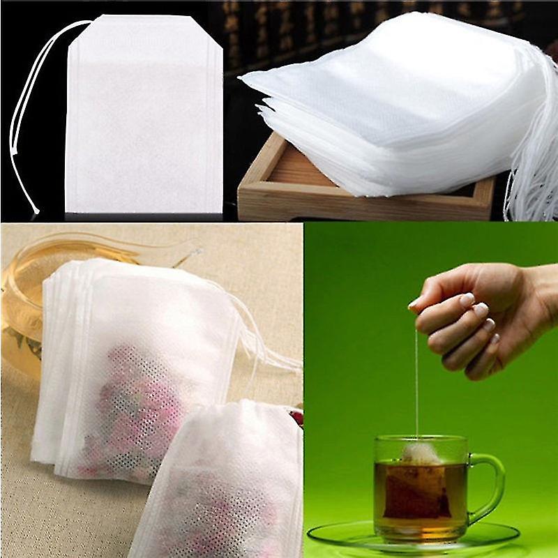 100pcs Empty Teabags String Heat Seal Filter Paper Herb Loose Tea Bag