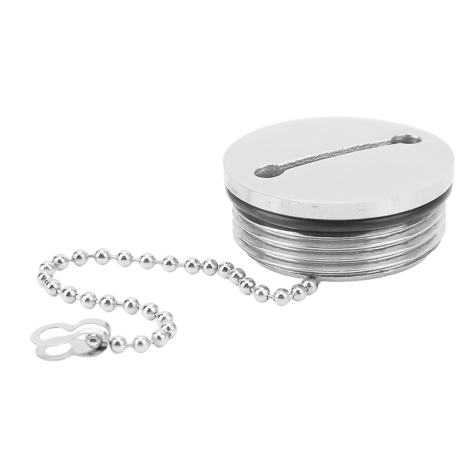 Marine Fuel Tank Cap for Boat, Deck Filler, Boat Accessories, Stainless Steel Deck Filler Cap with Chain, Marine Hardware Accessories 38mm