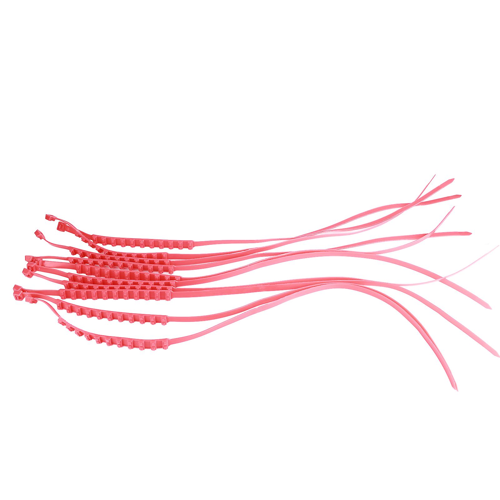 Universal Car Emergency Anti-Slip Snow Chains Red Durable Lightweight Design Easy Installation PVC Material Pack of 10 for Rainy and Snowy Weathe