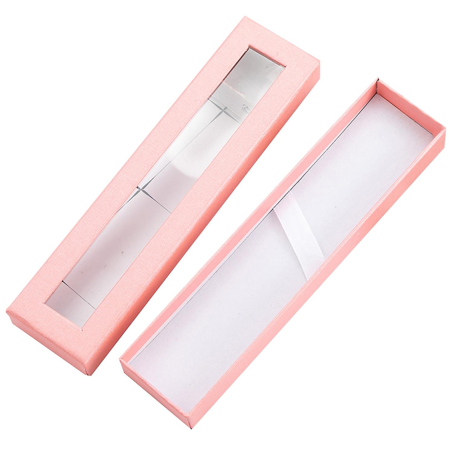 Exquisite Pencil Case Lining Design Paper Visible Transparent Window Pen Gifts Case for Daily BoSaiD