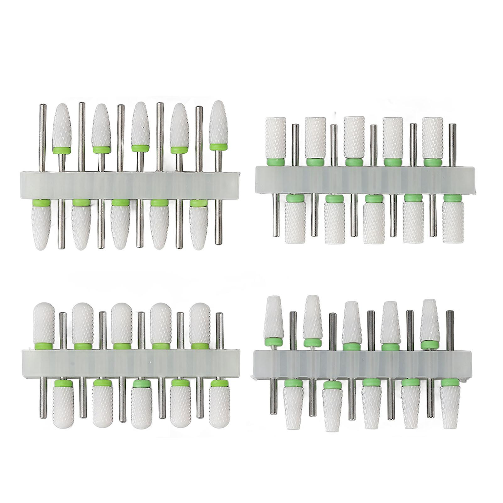 40Pcs Ceramic & Stainless Steel Nail Drill Bits with Brackets